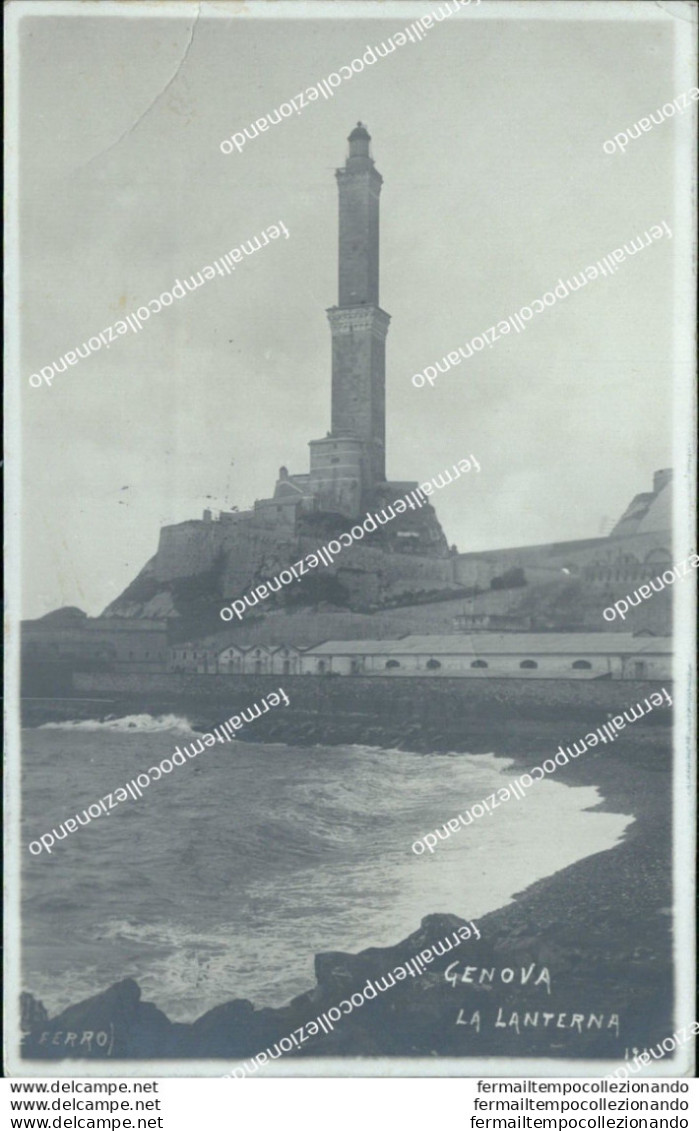 Bq337 Cartolina Fotografica  Genova Citta' La Lanterna 1915 - Genova