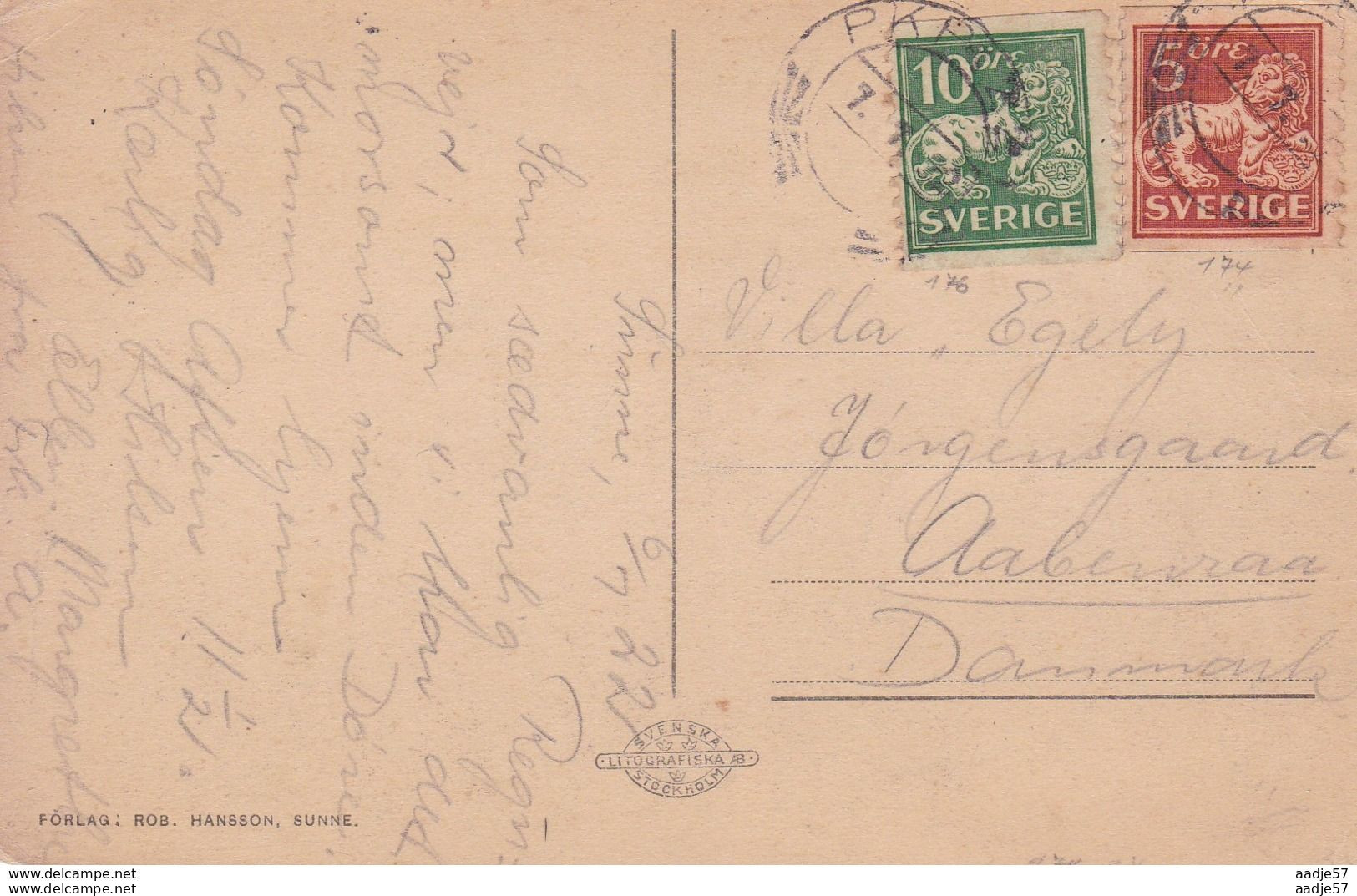 Sunne 1922 Railway Cancel - Suède