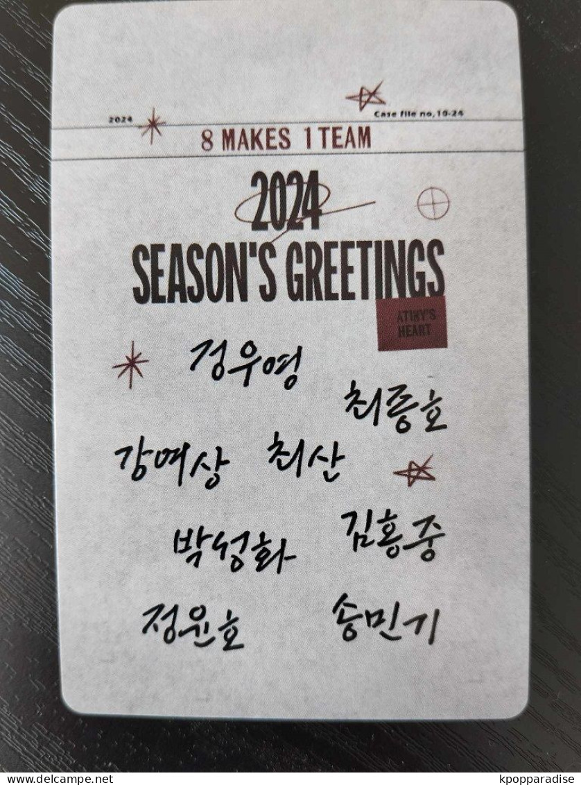 Photocard K POP au choix  ATEEZ 2024 Season's greetings 8 makes 1 team Yunho