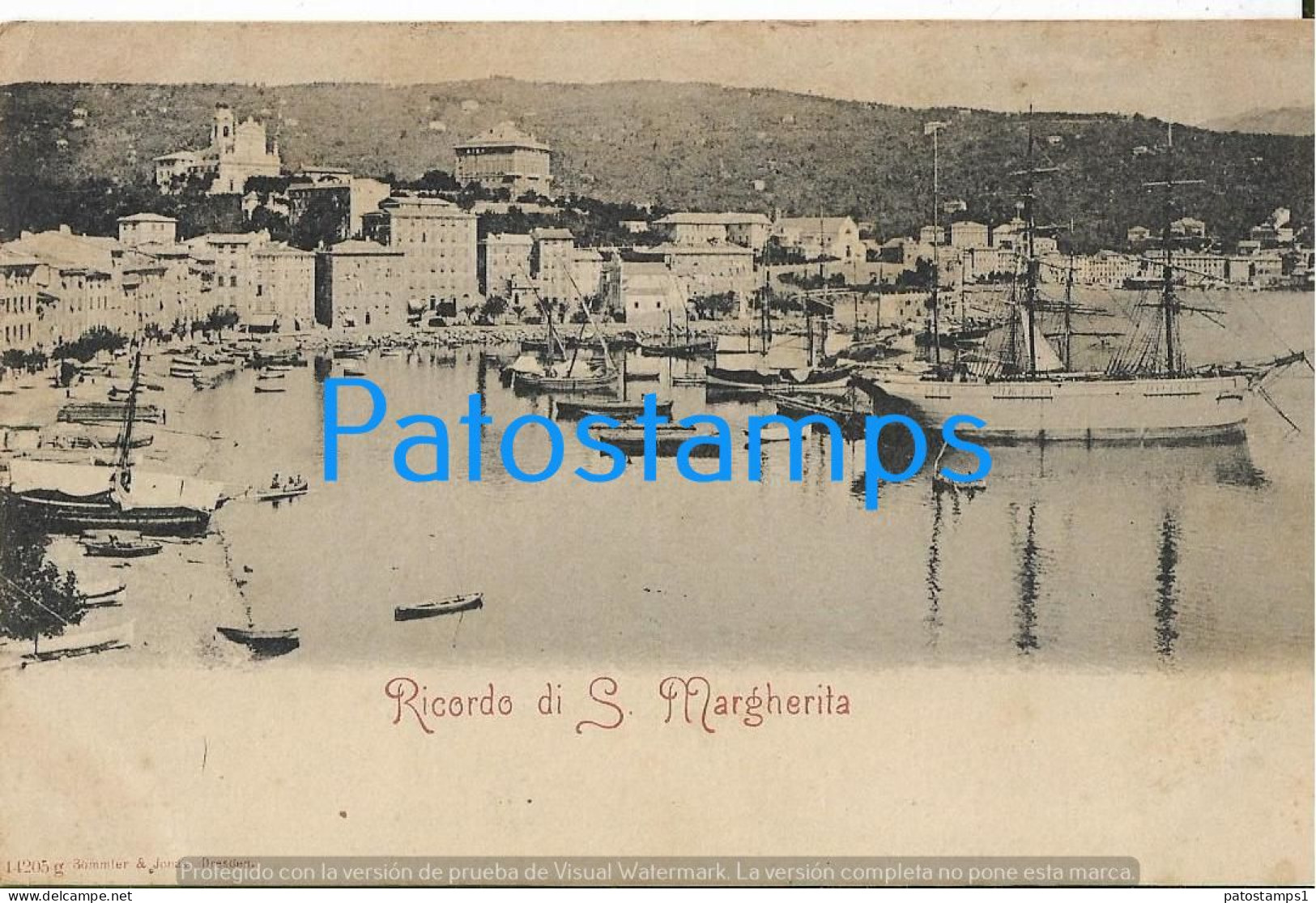 228696 ITALY S. MARGHERITA VIEW PARTIAL & BOAT POSTAL POSTCARD - Andere & Zonder Classificatie