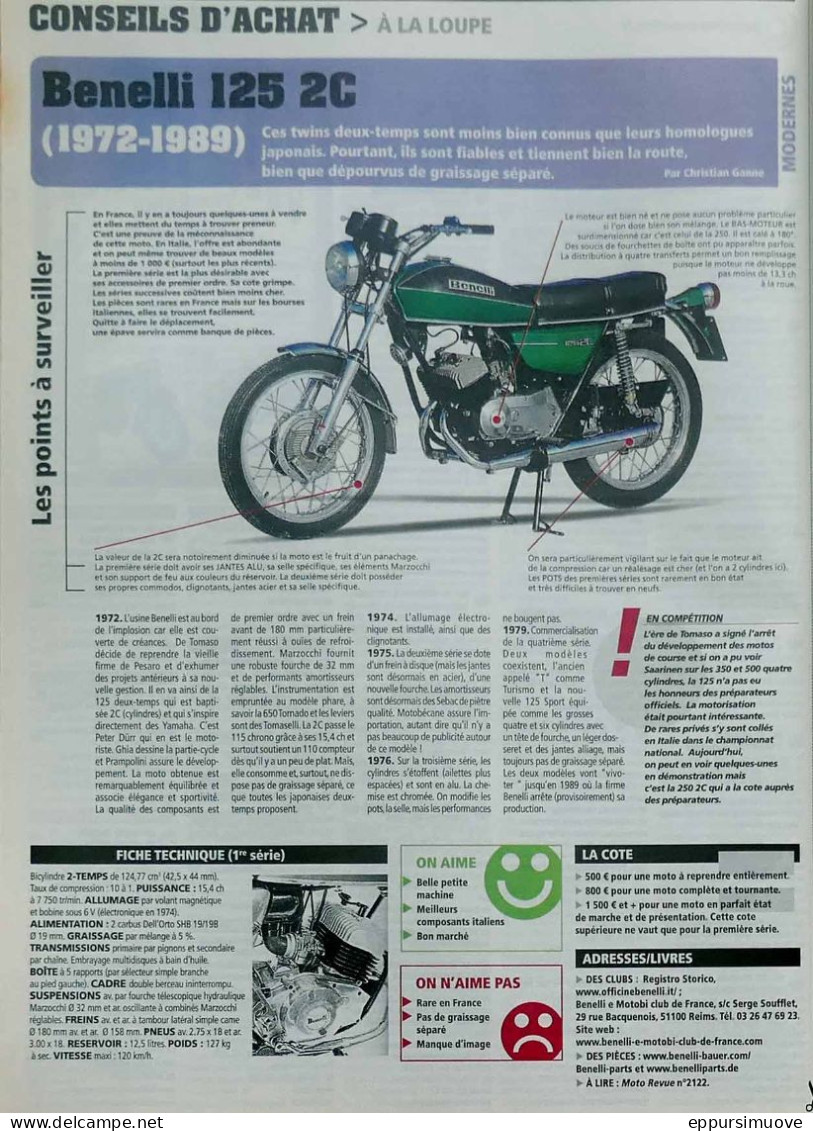 Article Papier MOTO BENELLI 125 2C Mai 2015 LVMF - Non Classés