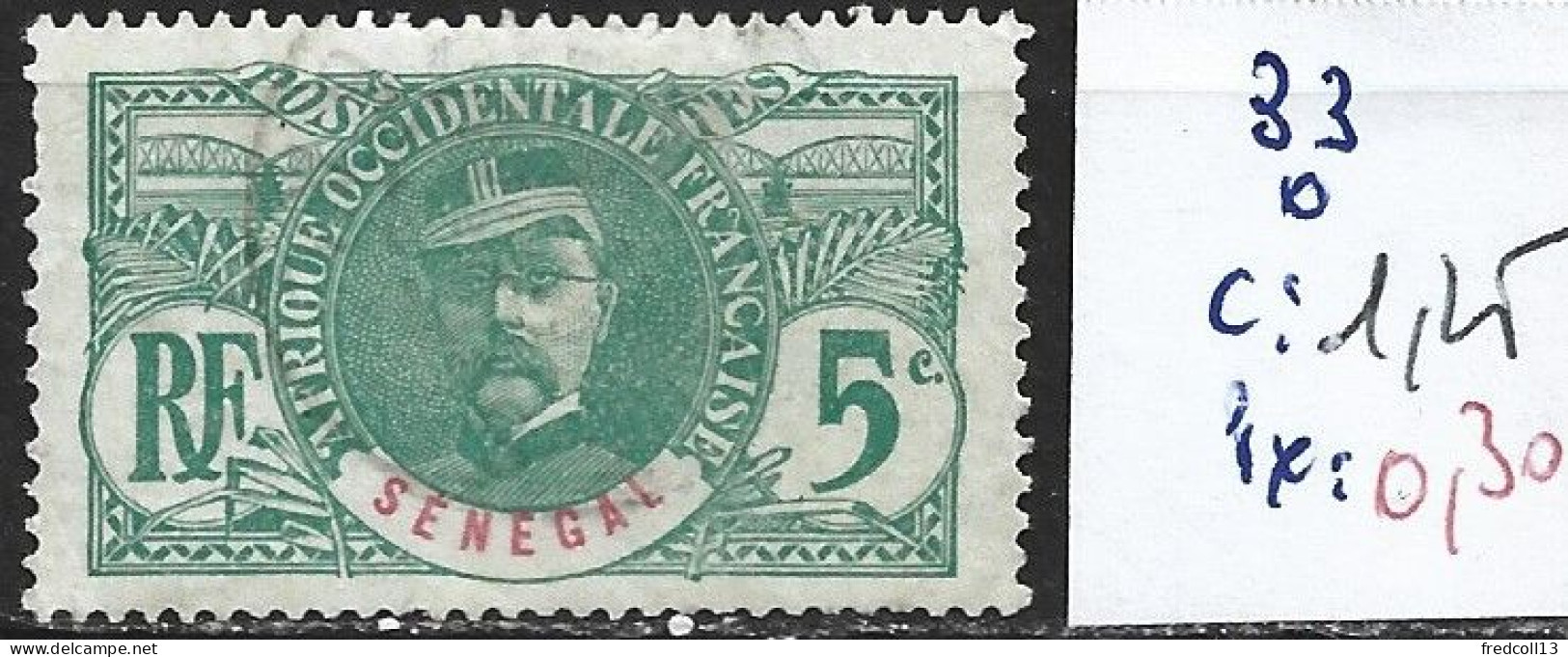 SENEGAL FRANCAIS 33 Oblitéré Côte 1.25 € - Used Stamps