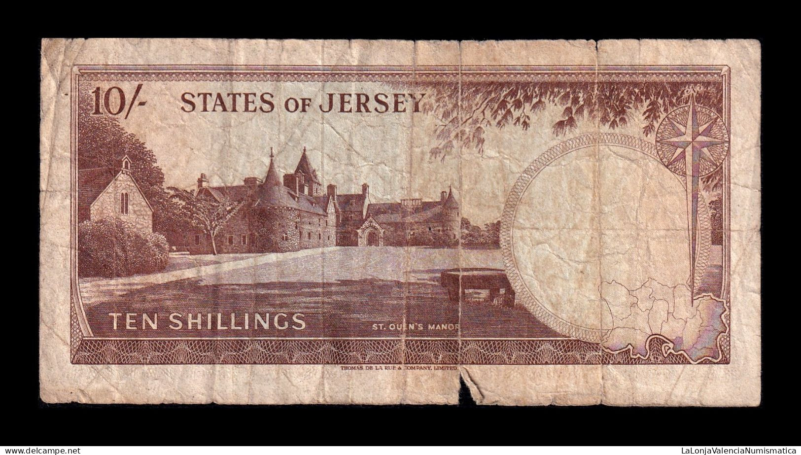 Jersey 10 Shillings Elizabeth II 1963 Pick 7 Bc F - Jersey