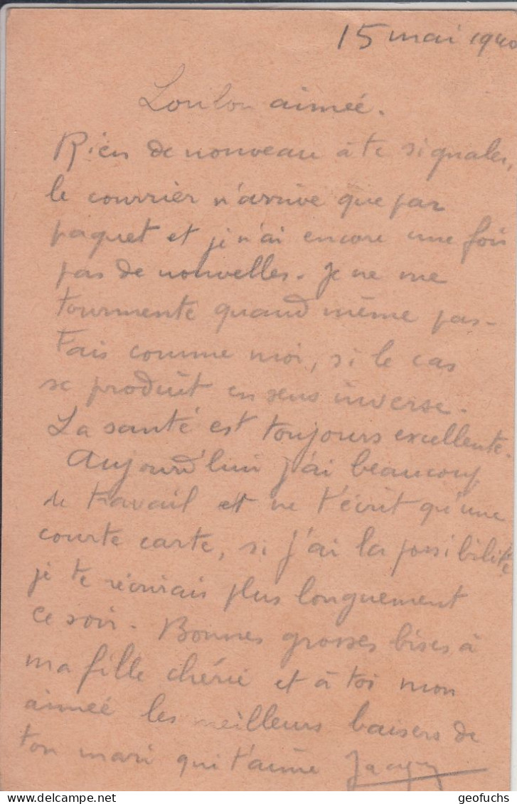 Carte En Franchise Militaire Avec Allégorie Drapeaux/canons/médaille Militaire, Cachet Poste Aux Armées Muet Du 16.05.40 - Guerre De 1939-45