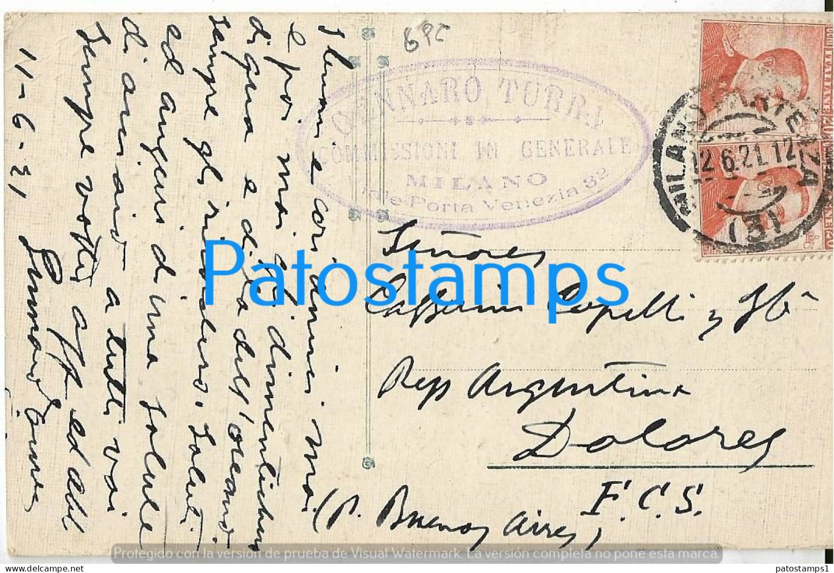 228701 ITALY MILANO MILAN LOMBARDIA STREET VITTORIO EMANUELE & TRAMWAY CIRCULATED TO ARGENTINA POSTAL POSTCARD - Andere & Zonder Classificatie