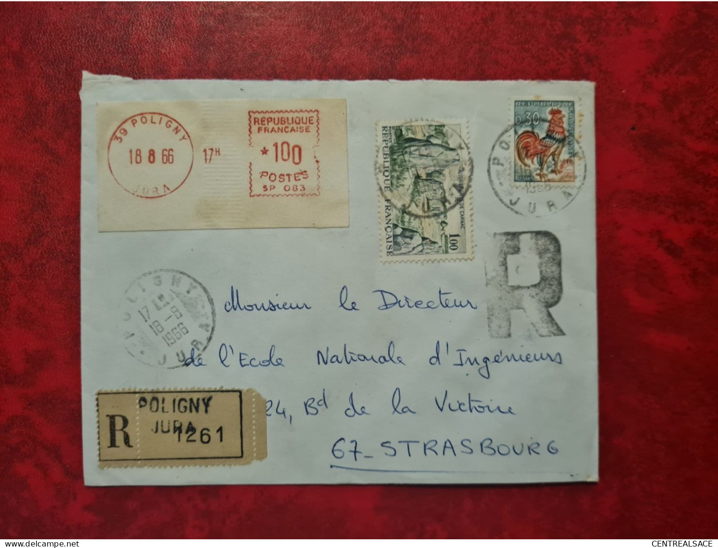 LETTRE RECOMMANDE POLIGNY 1966 BEAU CACHET " R " - Altri & Non Classificati