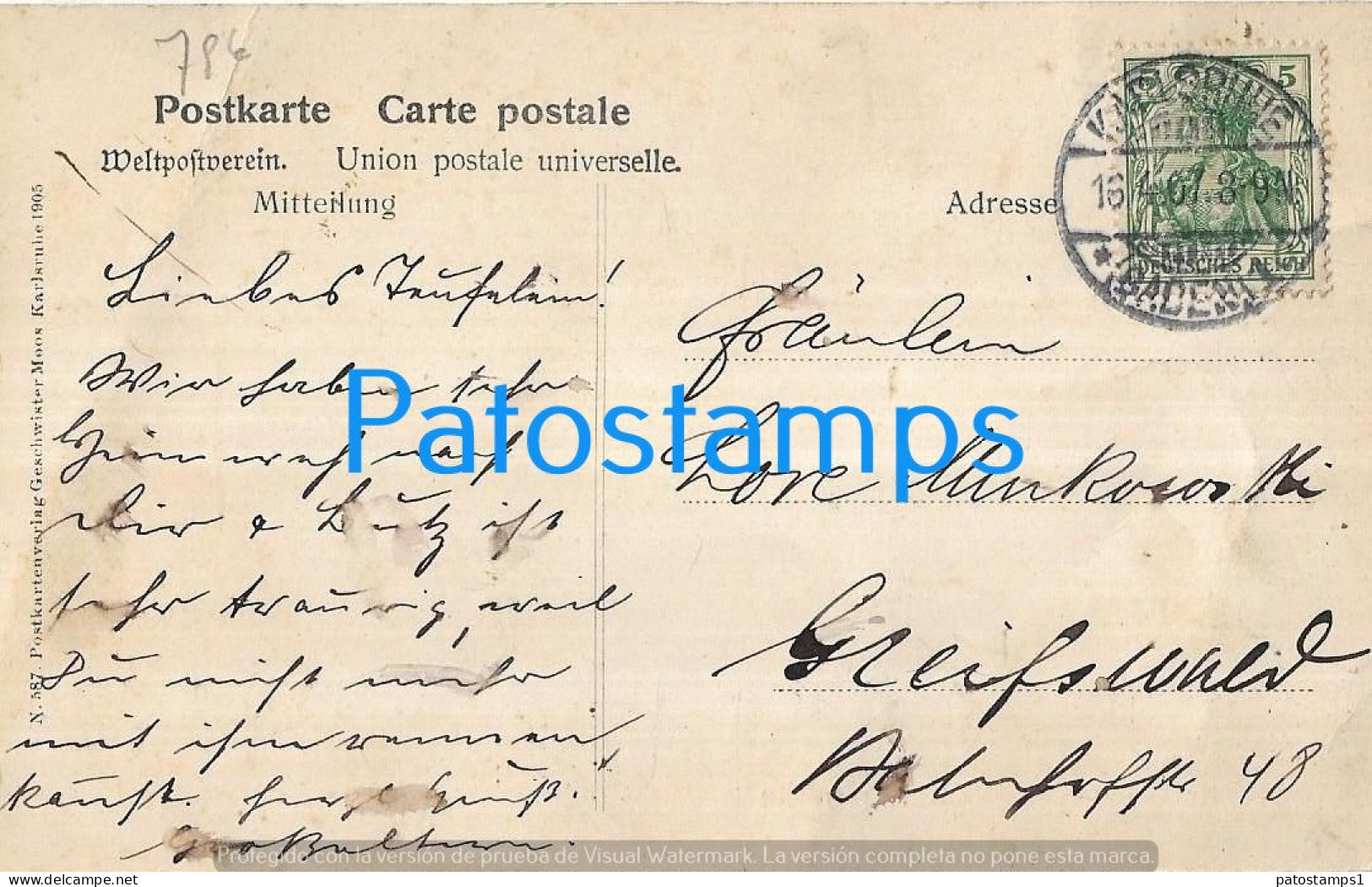 228704 GERMANY KARLSRUHE KAISER STREET BREAK POSTAL POSTCARD - Other & Unclassified