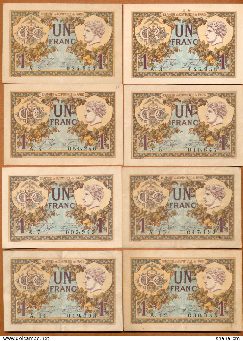1914-20 // C.D.C. // PARIS (75) // Mars 1920 // 38 Billets // Séries Différentes // Un Franc - Handelskammer
