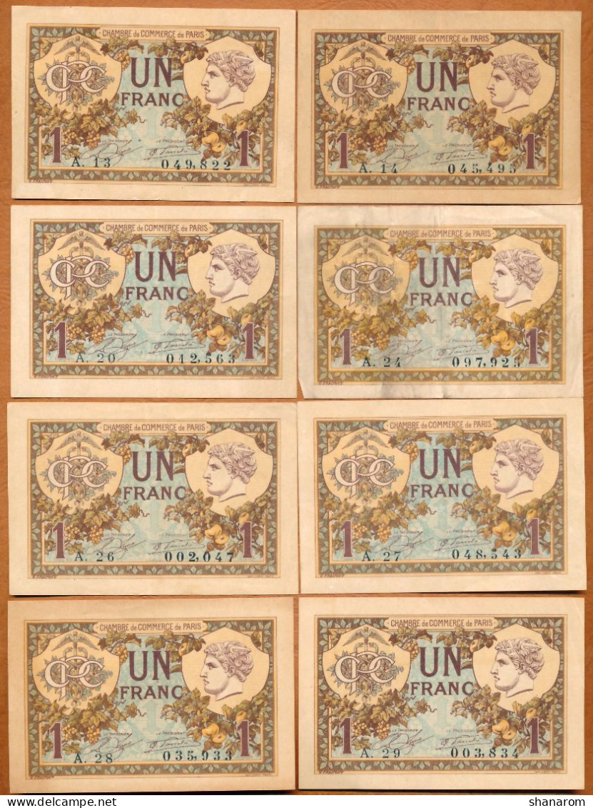 1914-20 // C.D.C. // PARIS (75) // Mars 1920 // 38 Billets // Séries Différentes // Un Franc - Cámara De Comercio