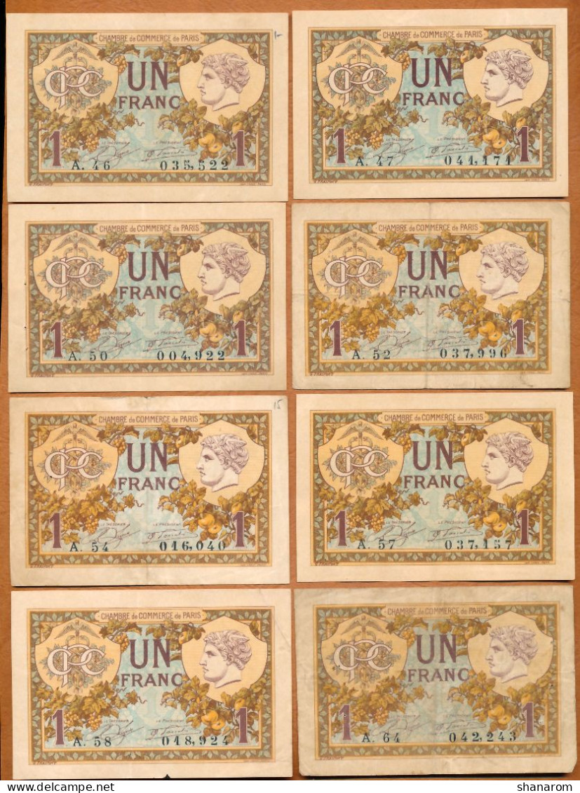 1914-20 // C.D.C. // PARIS (75) // Mars 1920 // 38 Billets // Séries Différentes // Un Franc - Cámara De Comercio