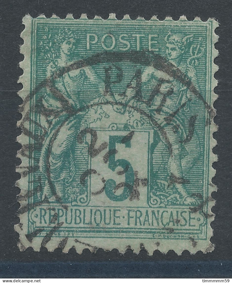 Lot N°83368   N°75, Oblitéré Cachet à Date De PARIS JOURNAUX PP8 "PL.DE L'OPERA" - 1876-1898 Sage (Tipo II)