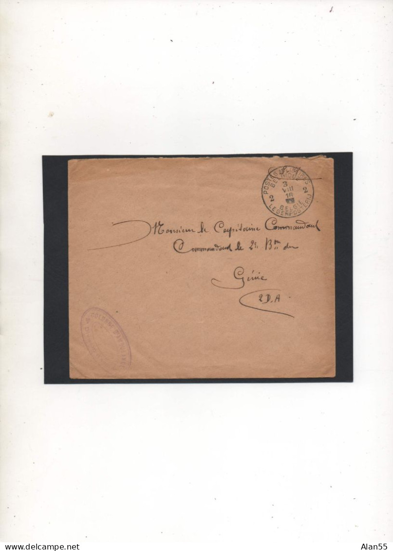 BELGIQUE;1916 , ARMEE BELGE,COLONNE D’AMBULANCE, 2EME DIVISION, - Belgisch Leger