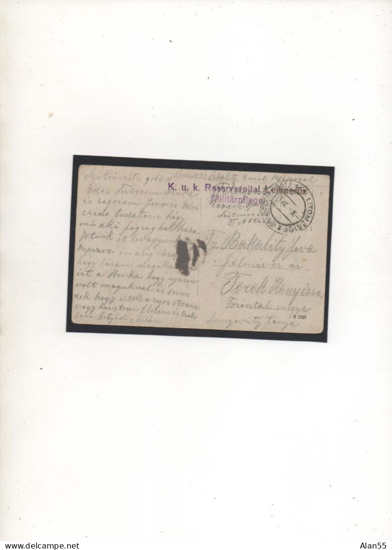 AUTRICHE-HONGRIE,1916, MILITARPFLEGE, K,U,K, RESERVESPITAL, LEITMERITZ, (FOTOKARTE) - Storia Postale