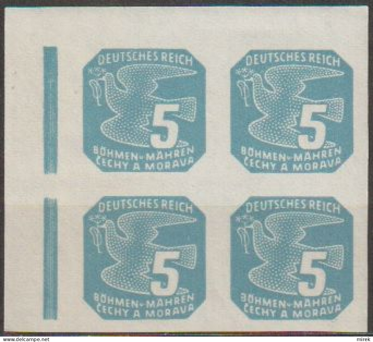 067/ Pof. NV 11, Corner 4-block, Broken Frame - Unused Stamps