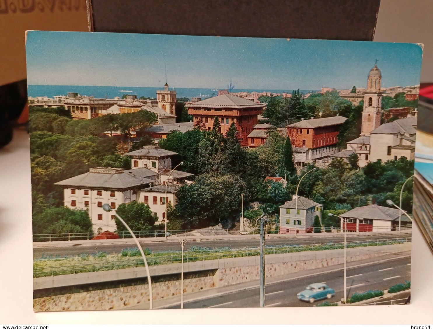 Cartolina Genova Quarto,Abbazia Benedettina Della S.Maria Della Castagna, Corso Europa - Genova