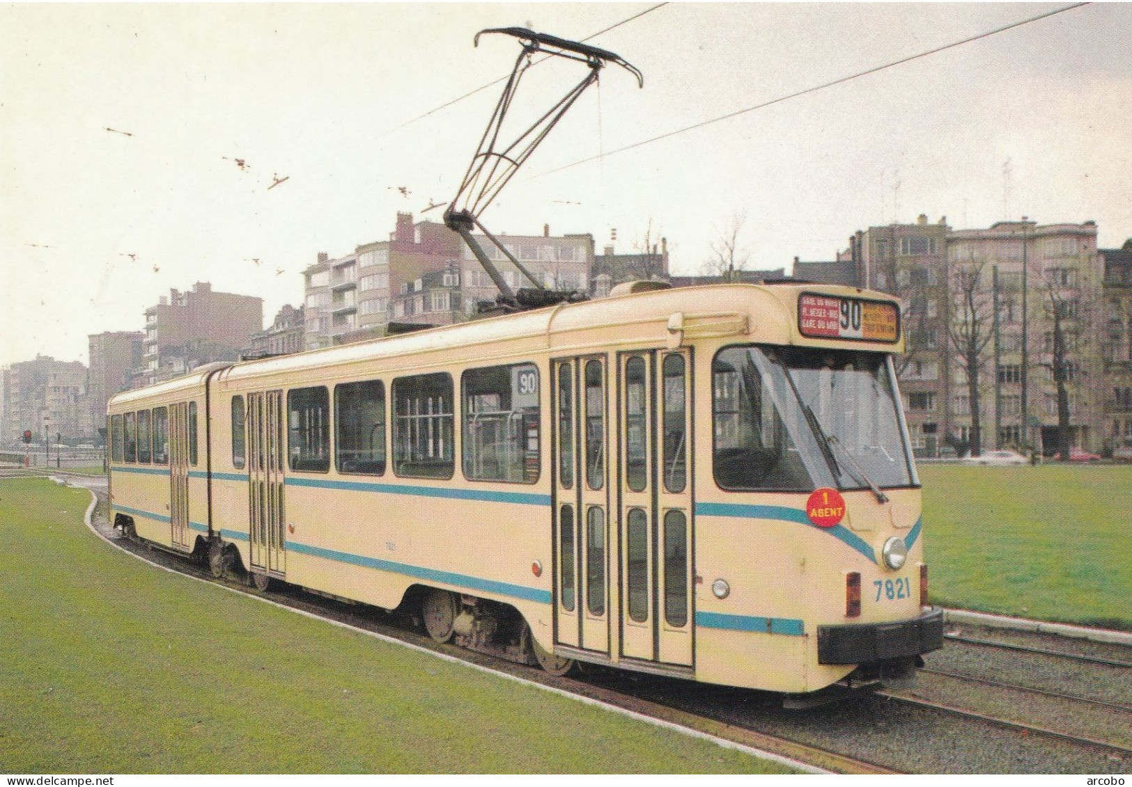 TRAM 90 Voertuig 7821  P.C.C Tramcar Brussel - Tranvía