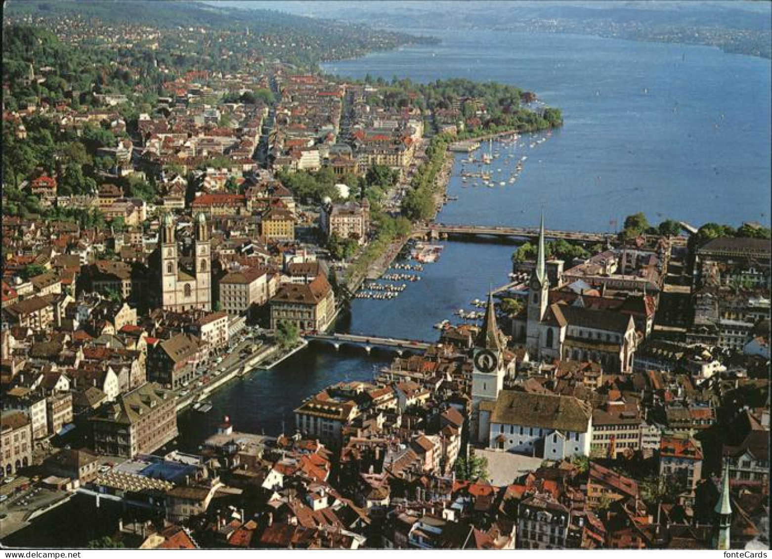 11484863 Zuerich Fliegeraufnahme Limmat Altstadt Und See  Zuerich - Otros & Sin Clasificación