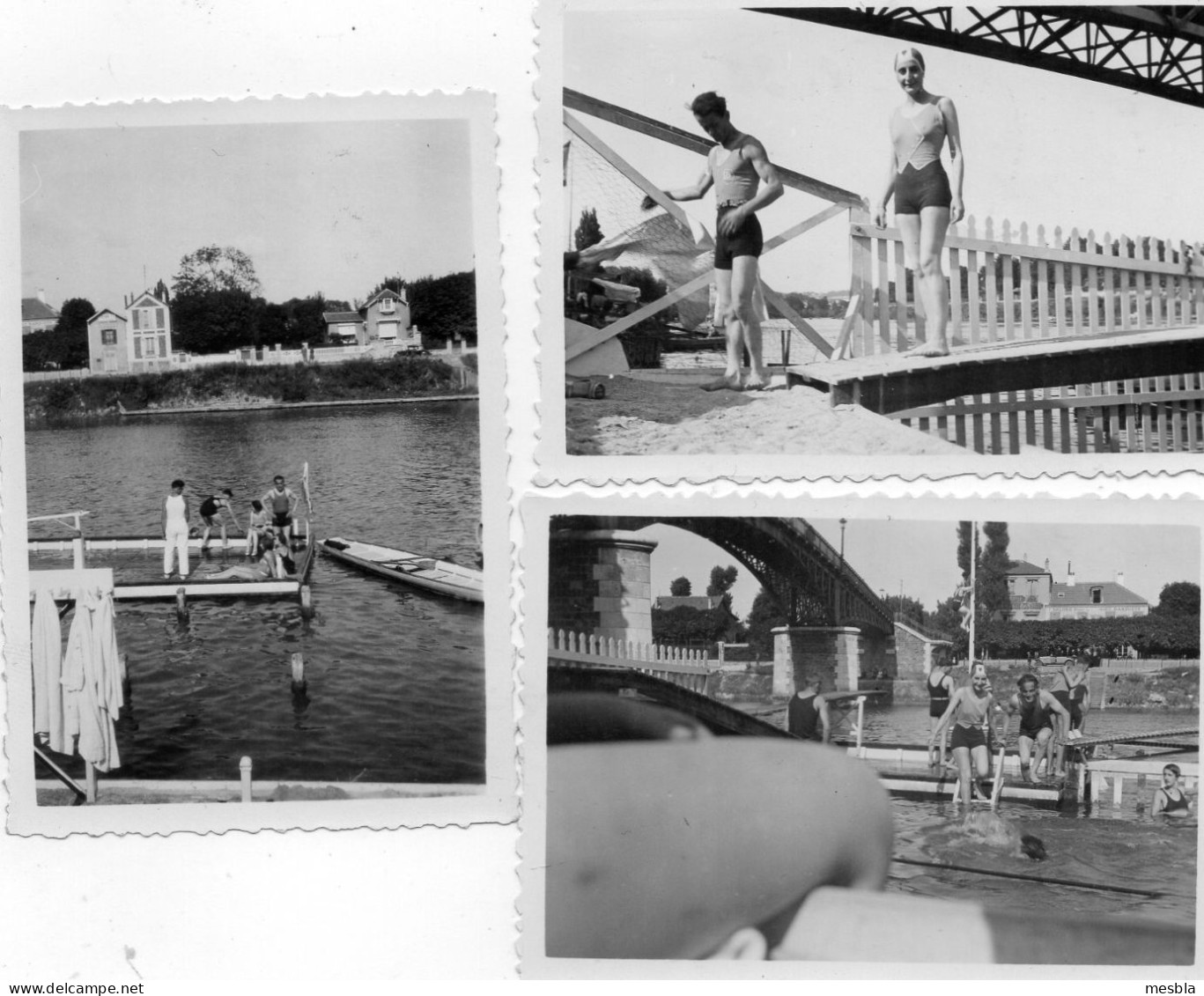 3 Photos -  BRY - Sur - MARNE -   Sport Nautique -  Bords De Marne  -  Aout 1933 - Luoghi