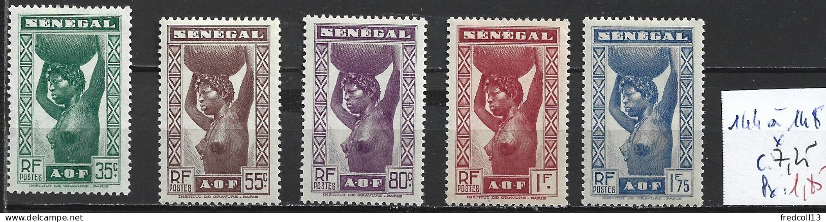 SENEGAL FRANCAIS 144 à 48 * Côte 7.25 € - Neufs