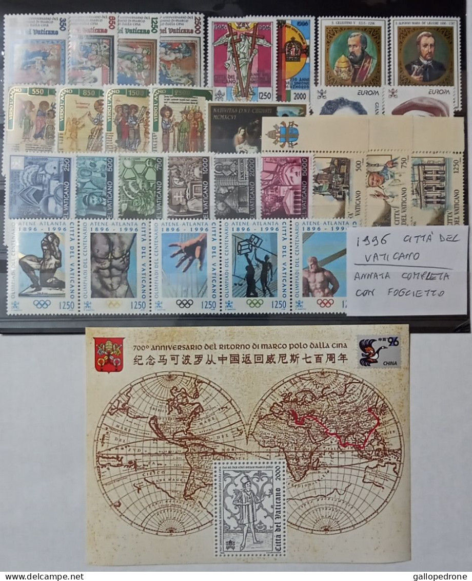 1996 Vaticano Annata Completa 29 Valori+foglietto-- NUOVI MNH ** - Unused Stamps