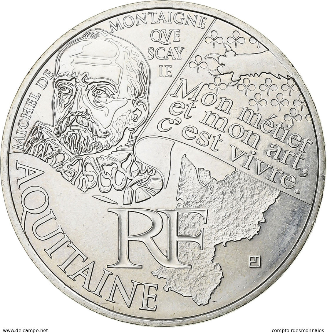 France, 10 Euro, Aquitaine, 2012, Argent, SPL - Francia