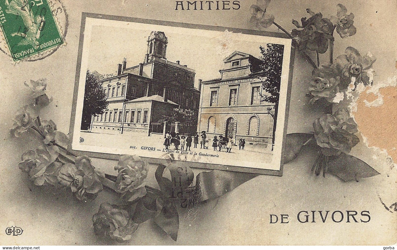 *CPA - 69 - GIVORS - Amitiés De ... - Vue De La Mairie Et De La Gendarmerie - Givors