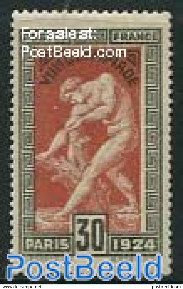 France 1924 30c, Stamp Out Of Set, Mint NH, Sport - Olympic Games - Unused Stamps