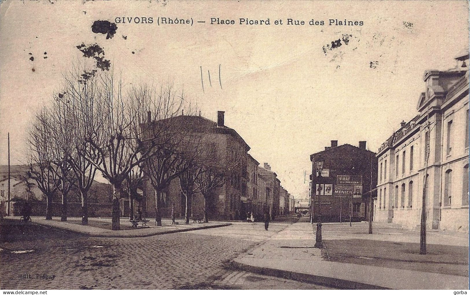 *CPA - 69 - GIVORS - Place Picard Et Rue Des Plaines - Givors