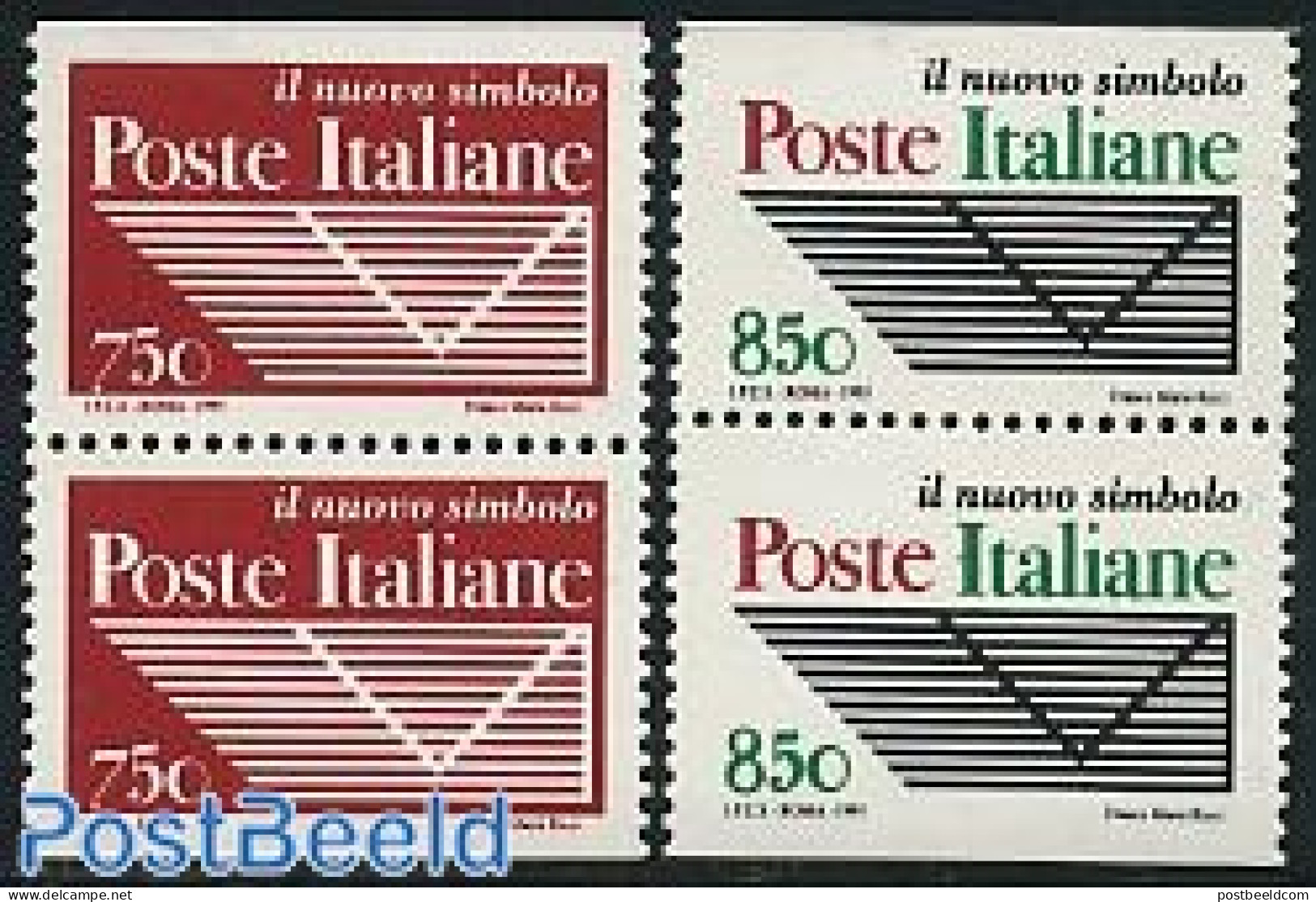 Italy 1995 Postal Sign 2 Pairs From Booklet, Mint NH, Post - Other & Unclassified