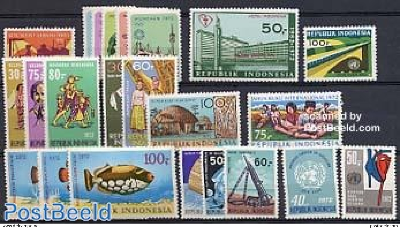 Indonesia 1972 Yearset 1972 (23v), Mint NH, Various - Yearsets (by Country) - Non Classés