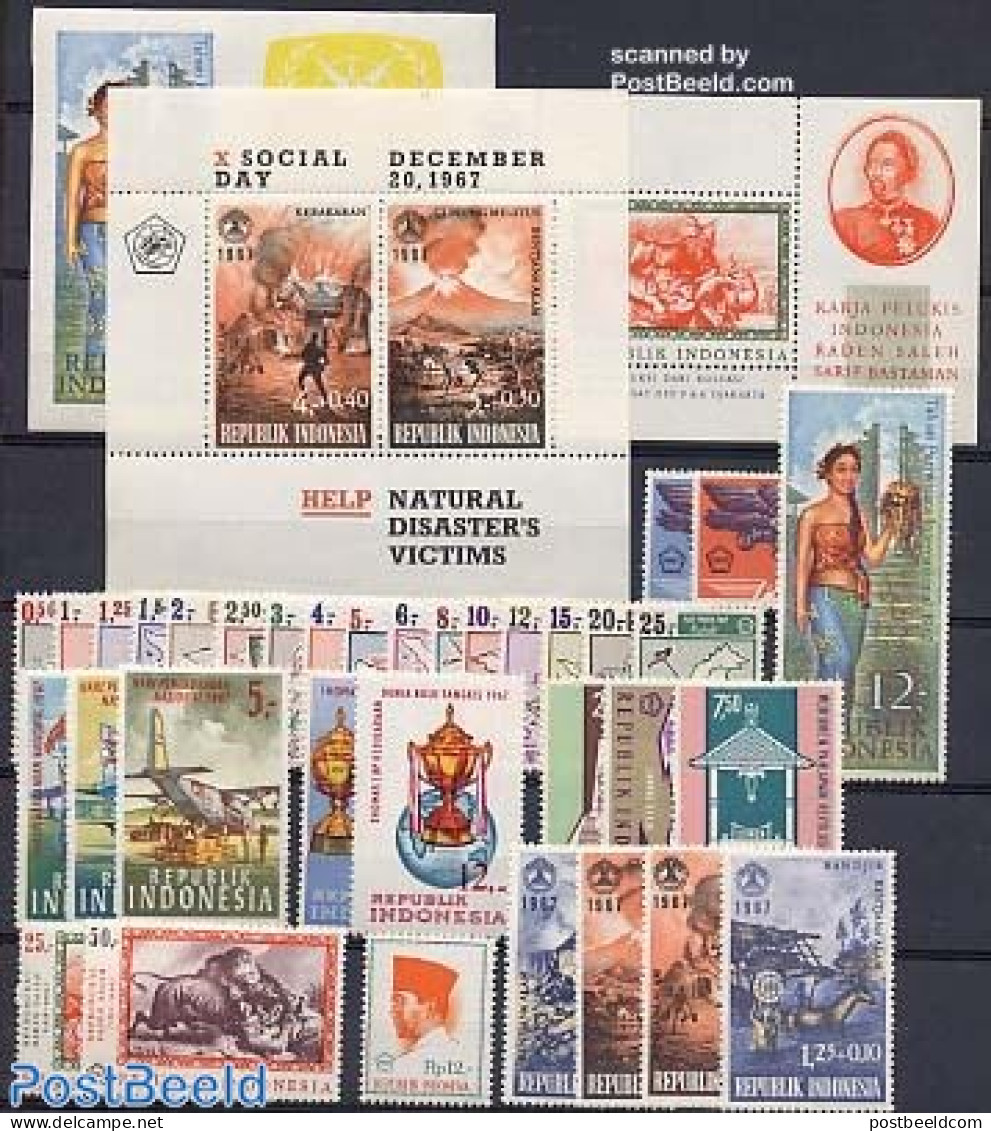 Indonesia 1967 Yearset 1967 (34v+3s/s), Mint NH, Various - Yearsets (by Country) - Non Classés