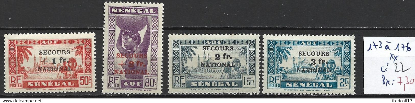 SENEGAL FRANCAIS 173 à 76 ** Côte 22 € - Unused Stamps