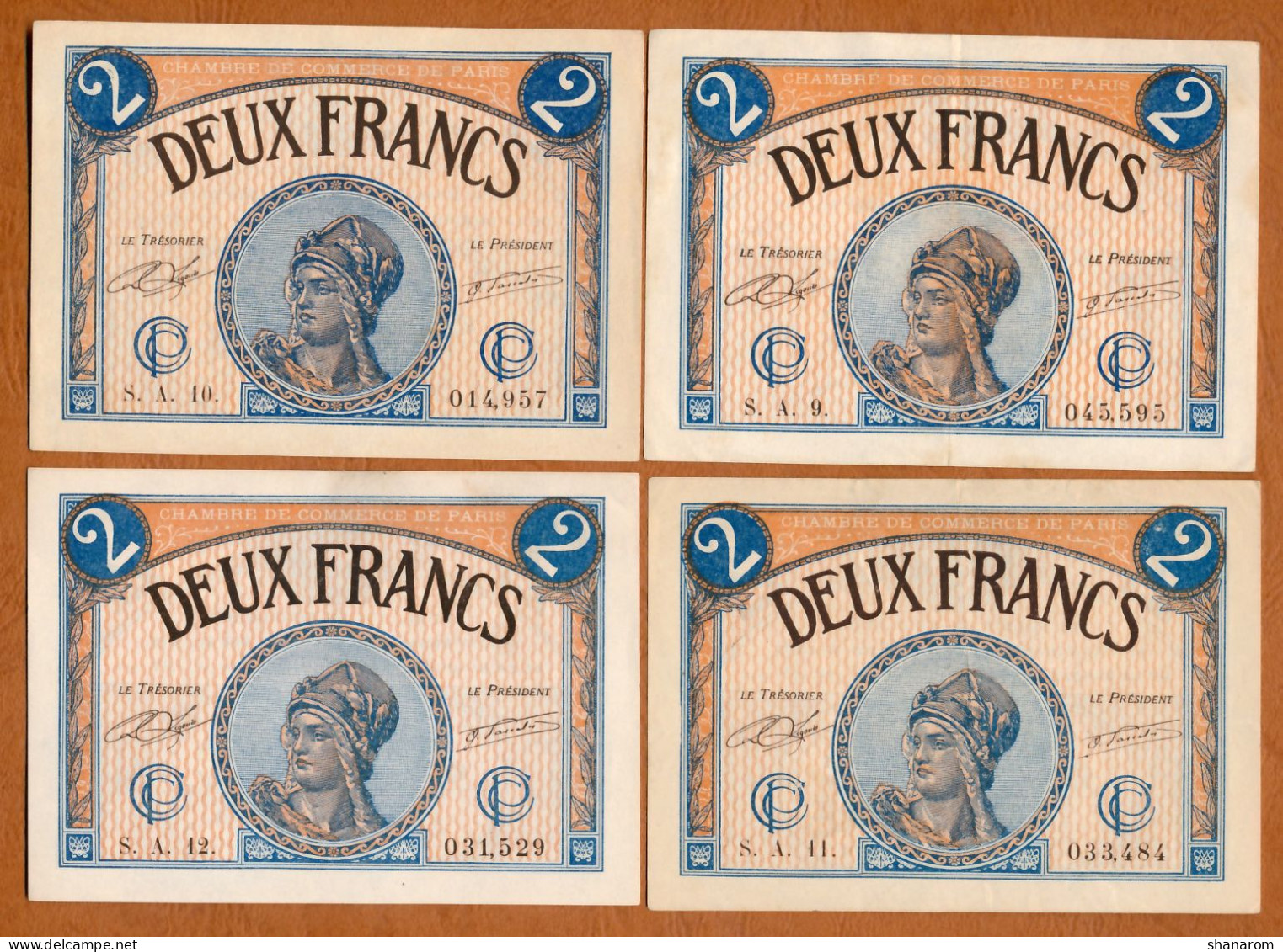 1914-20 // C.D.C. // PARIS (75) // Mars 1920 // 23 Billets // Séries Différentes // Deux Francs - Handelskammer