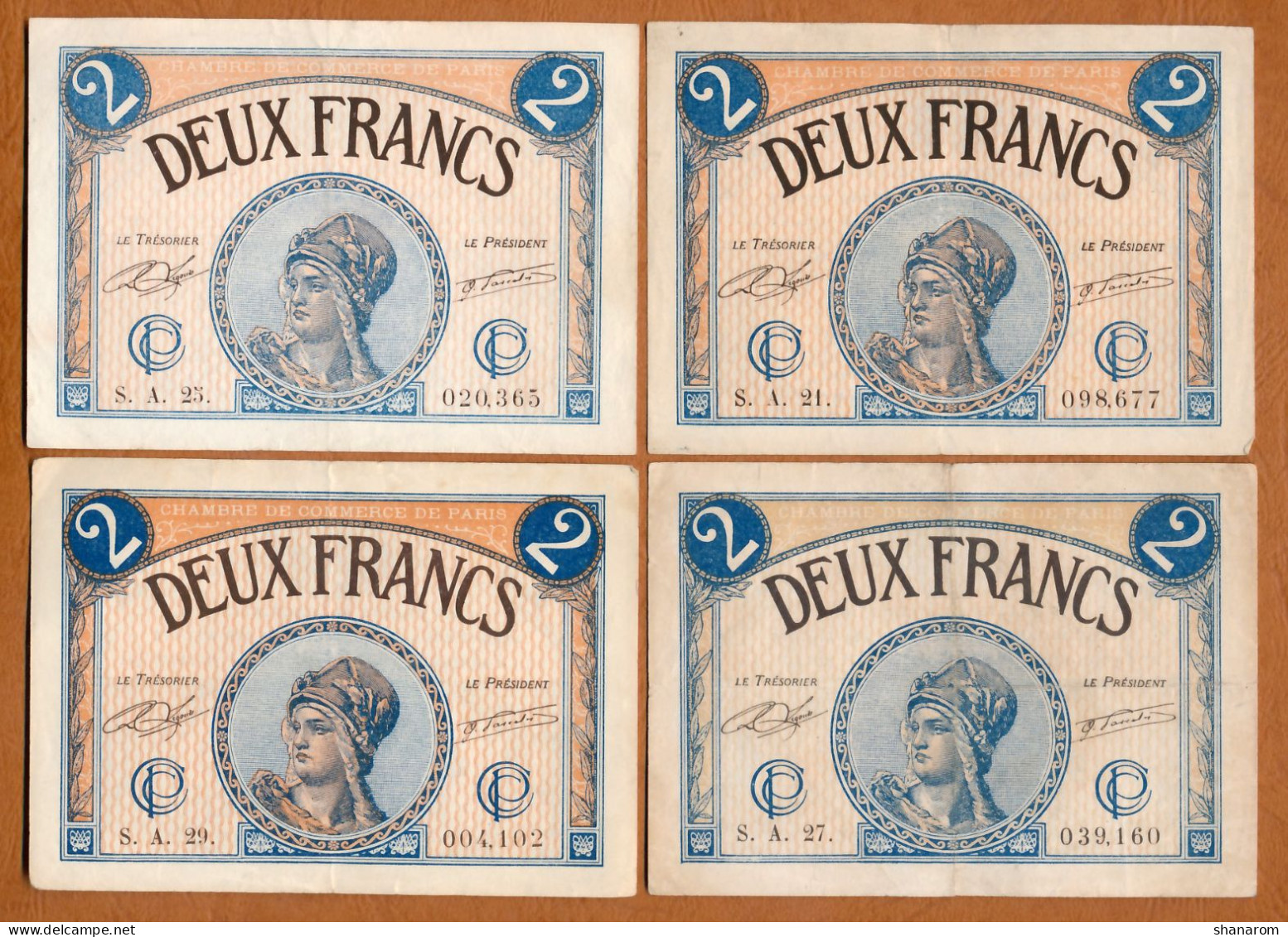 1914-20 // C.D.C. // PARIS (75) // Mars 1920 // 23 Billets // Séries Différentes // Deux Francs - Cámara De Comercio