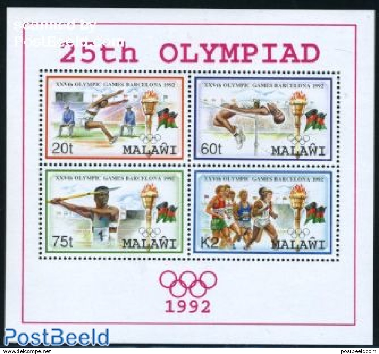 Malawi 1992 Olympic Games Barcelona S/s, Mint NH, Sport - Athletics - Olympic Games - Atletica