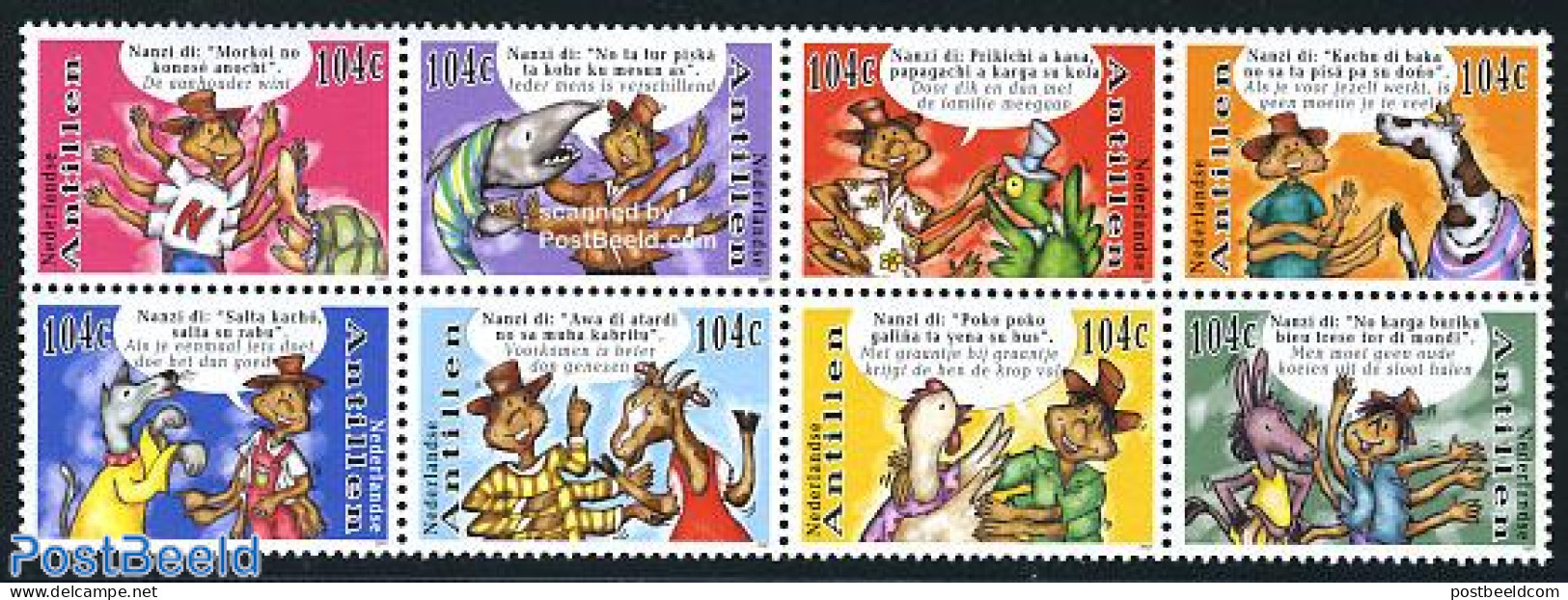 Netherlands Antilles 2007 Cartoons 8v [+++], Mint NH, Nature - Cattle - Fish - Poultry - Turtles - Art - Comics (excep.. - Fische