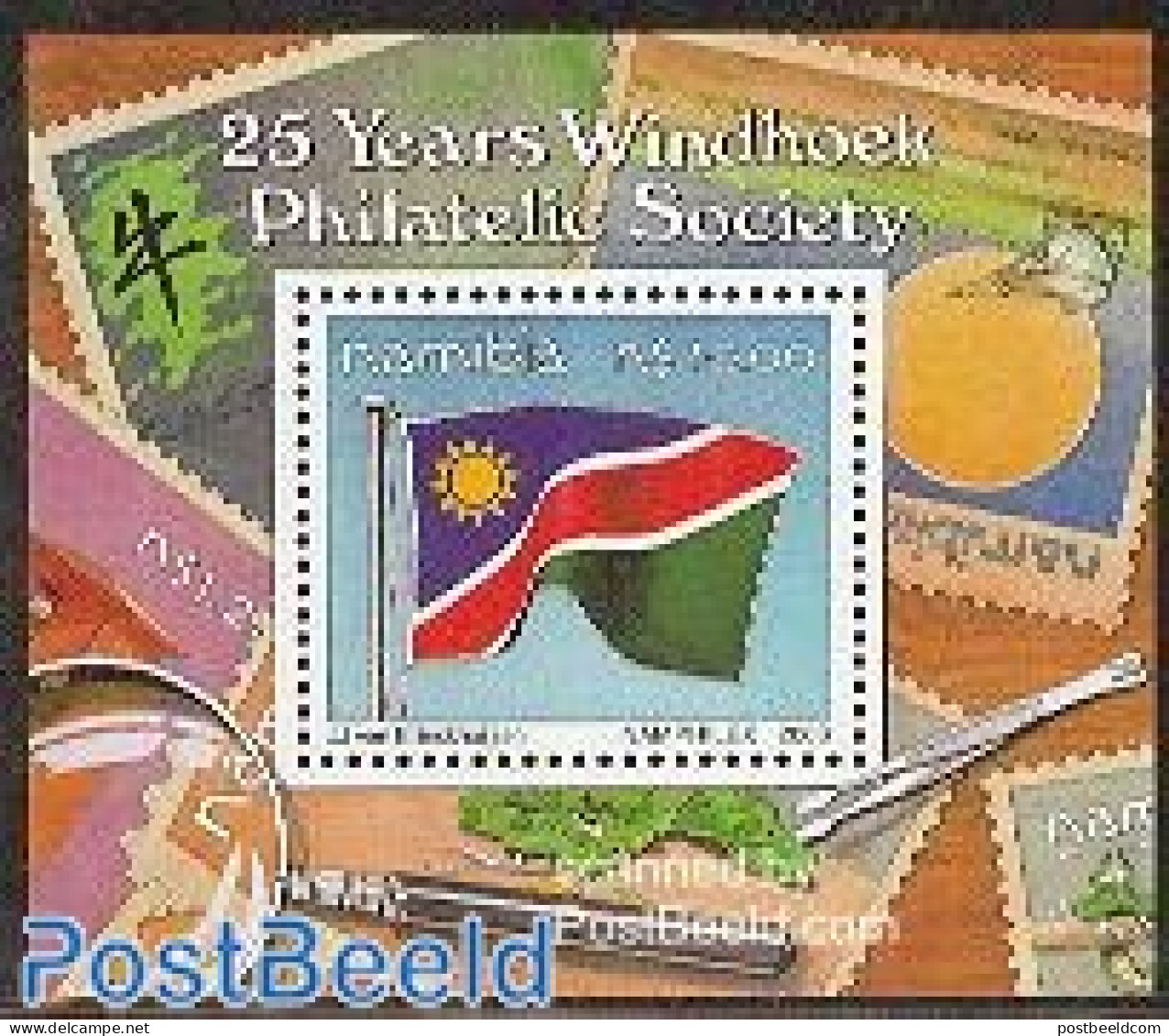 Namibia 2003 Philately S/s, Mint NH, History - Flags - Philately - Stamps On Stamps - Stamps On Stamps