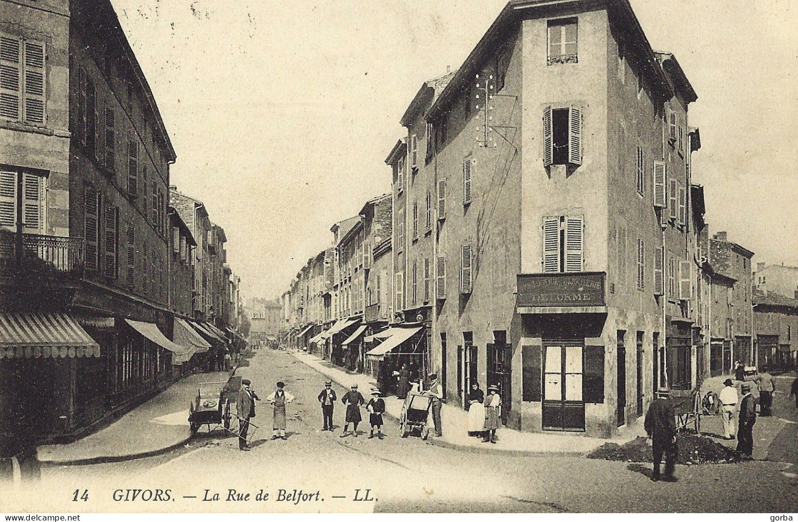 *CPA - 69 - GIVORS - La Rue De Belfort - Animée, Travaux Terrassement - Givors