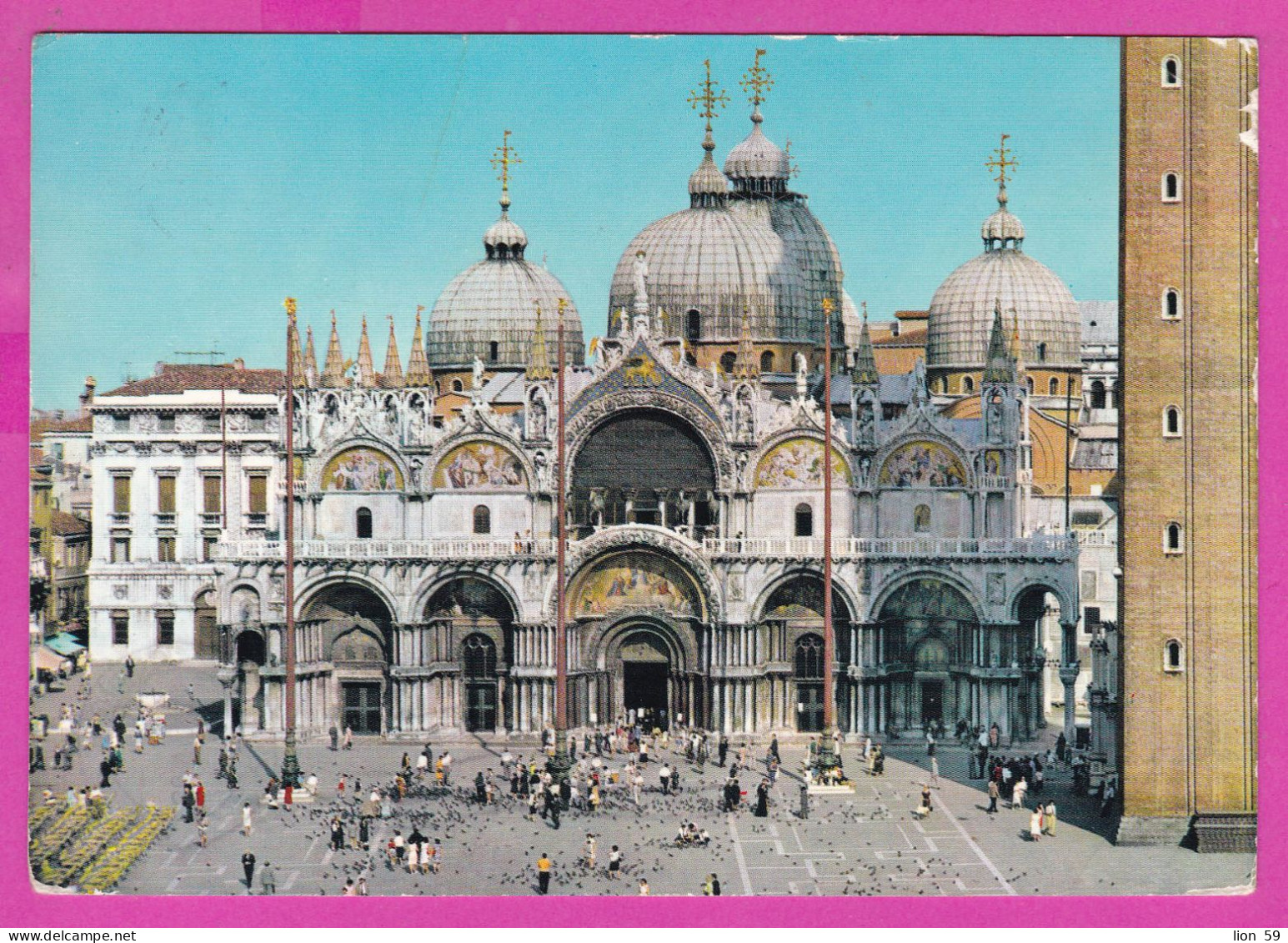 294029 / Italy - VENEZIA Piazza S. Marco PC 1965 USED 55 L Sistine Chapel By Michelangelo Flamme “Scrivete L'indirizzo C - 1961-70: Marcophilia