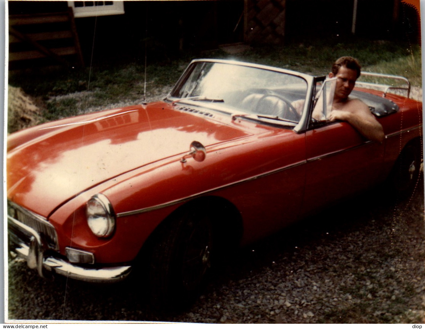 Photographie Photo Vintage Snapshot Amateur Automobile Voiture Auto Cabriolet  - Automobile