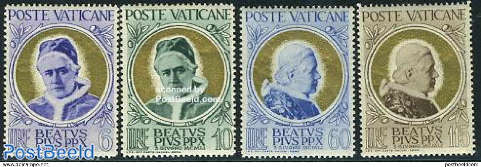 Vatican 1951 Pope Pius X 4v, Mint NH, Religion - Religion - Ongebruikt