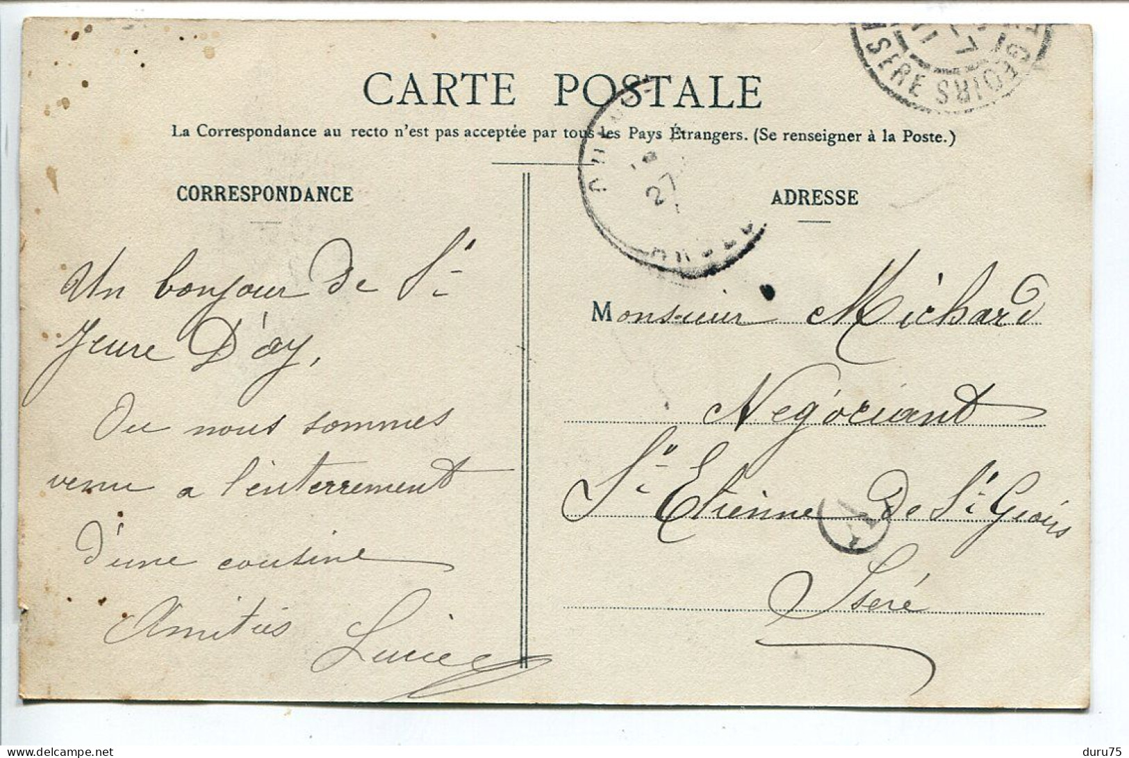 CPA Voyagé 1911 * SAINT JEURE D'AY Le Château De Sénovert * Collection J. Malet - Sonstige & Ohne Zuordnung