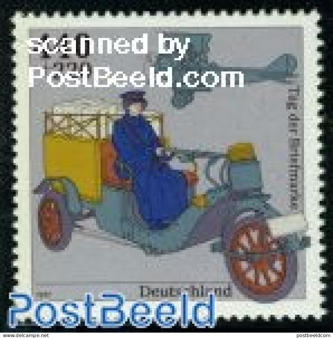 Germany, Federal Republic 1997 Stamp Day 1v (from S/s), Mint NH, Transport - Post - Automobiles - Aircraft & Aviation - Neufs