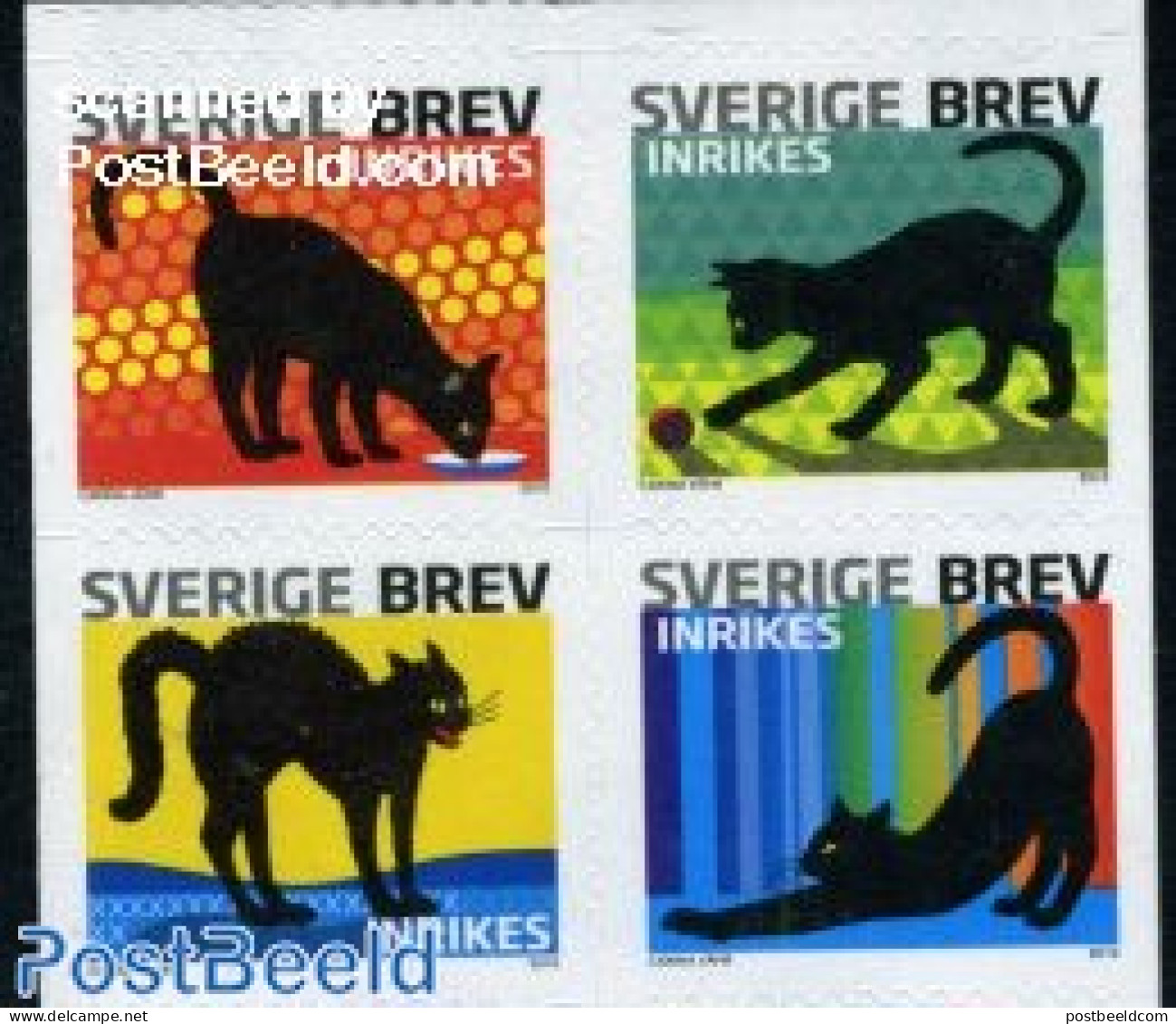 Sweden 2010 Cats 4v S-a, Mint NH, Nature - Cats - Nuevos