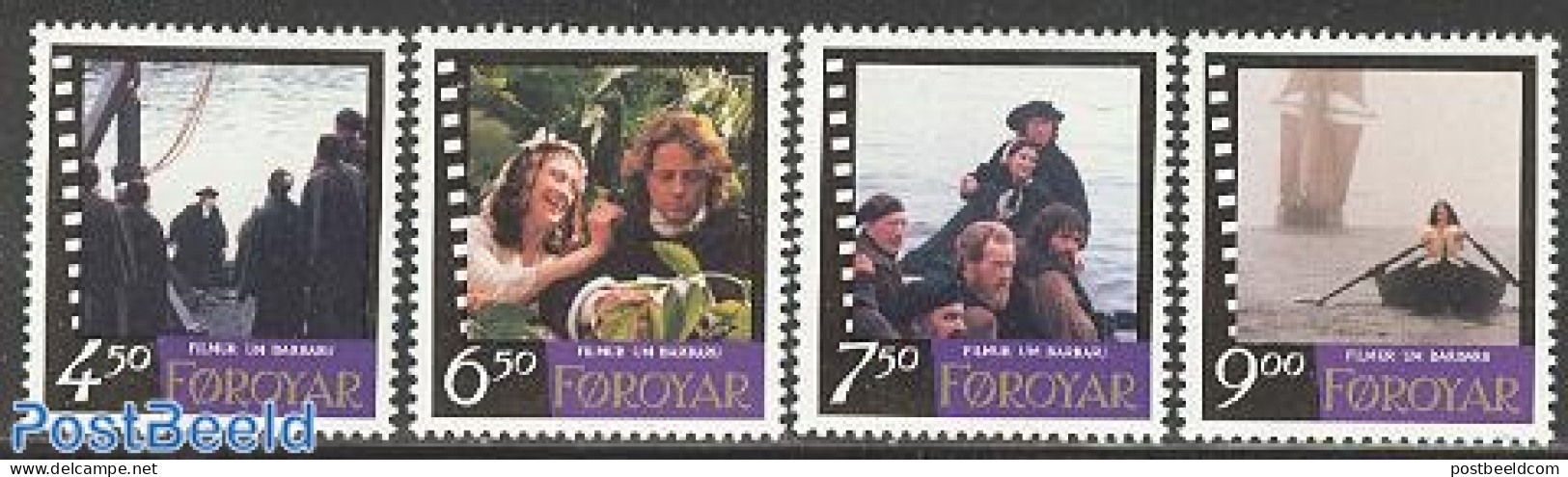 Faroe Islands 1997 Film Barbara 4v, Mint NH, Performance Art - Transport - Film - Ships And Boats - Cinema