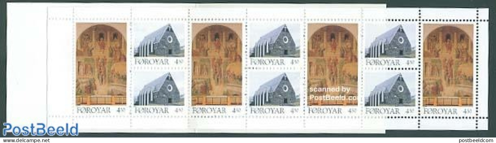 Faroe Islands 1996 Christmas Booklet, Mint NH, Religion - Christmas - Churches, Temples, Mosques, Synagogues - Stamp B.. - Noël