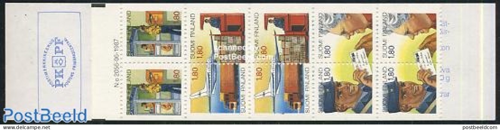 Finland 1988 Postal Services Booklet, Mint NH, Transport - Post - Stamp Booklets - Automobiles - Aircraft & Aviation - Nuevos