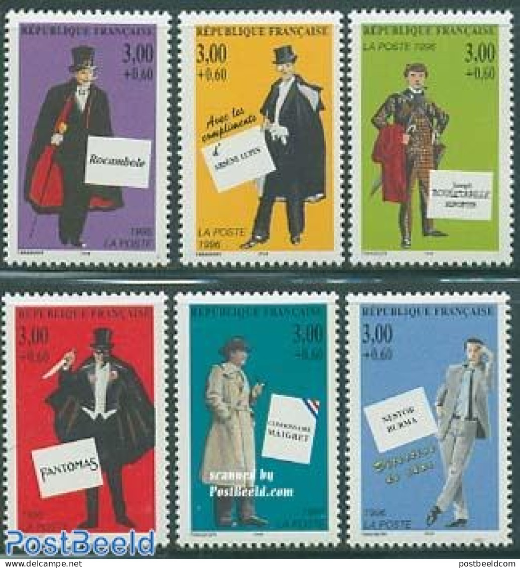 France 1996 Detectives 6v, Mint NH, Art - Authors - Unused Stamps