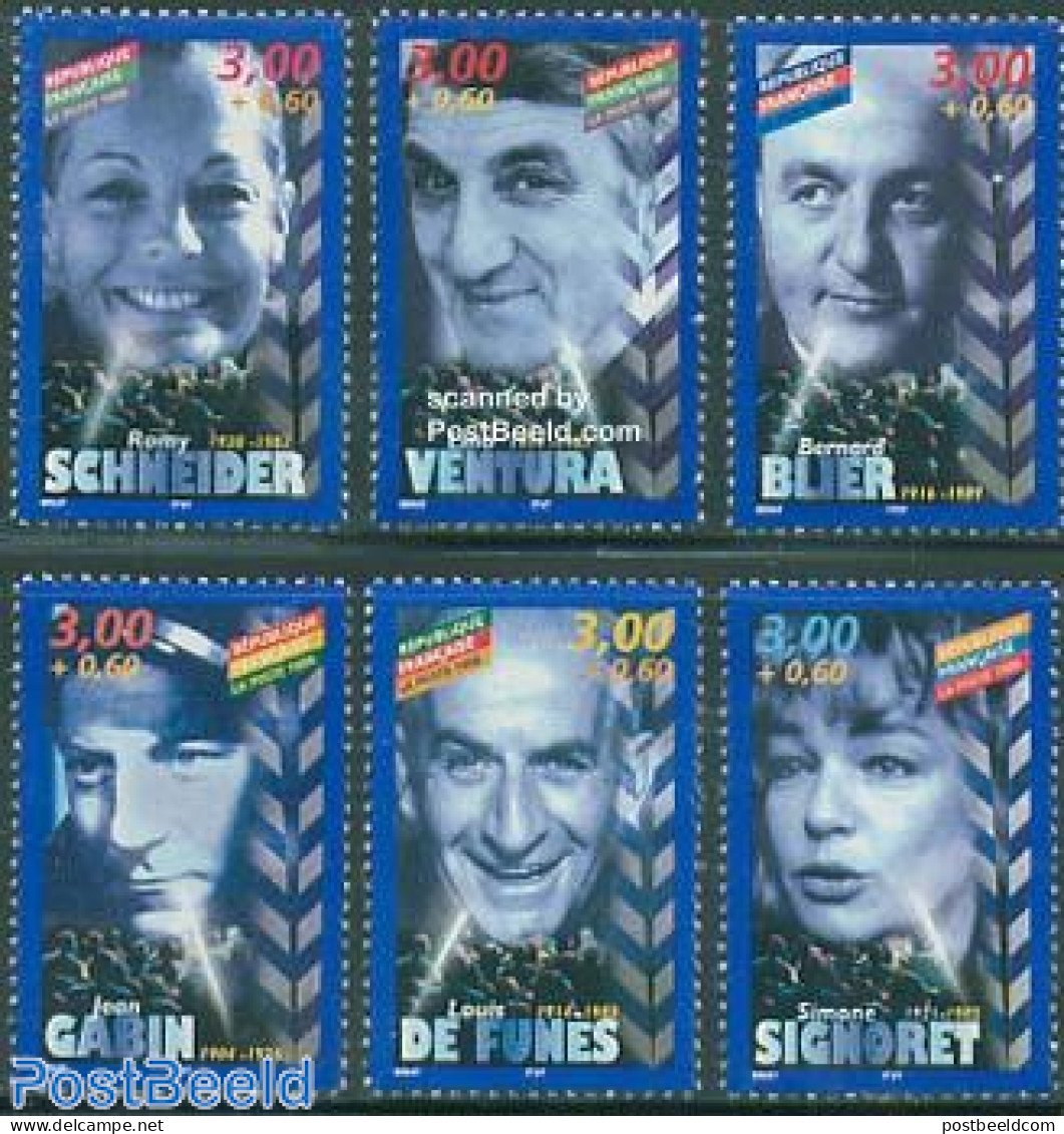 France 1998 Film Stars 6v, Mint NH, Performance Art - Movie Stars - Neufs