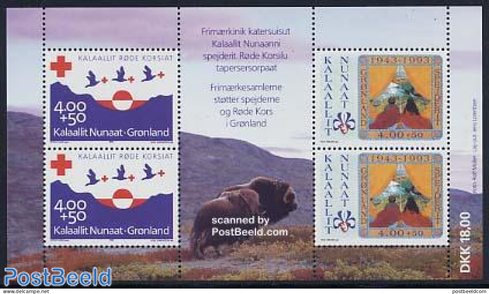 Greenland 1993 Red Cross, Scouting S/s, Mint NH, Health - Sport - Red Cross - Scouting - Ongebruikt
